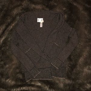 Stripped shrug cardigan sweater